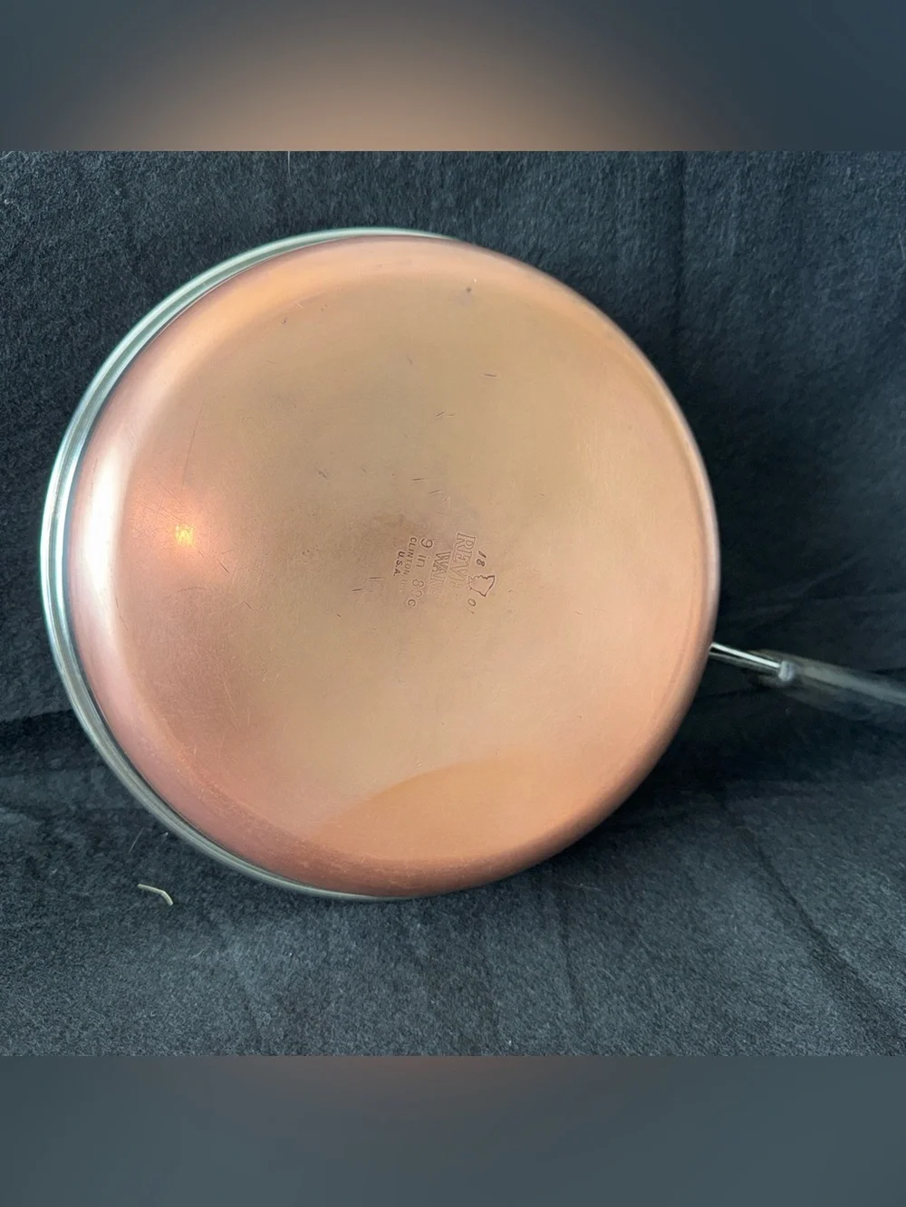 Revere Ware 9” Copper Bottom Skillet Frying Pan Vintage 1801 Clinton IL USA 89c